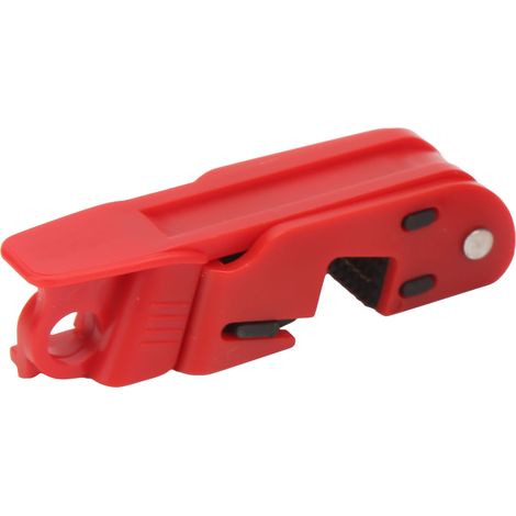 Verriegelungsvorrichtung für Leitungsschutzschalter, rotes Sicherheitsvorhängeschloss aus Nylon PA, 20 mm Klemmengröße, für Einzel- und Doppelschalter, für Industrie und Haushalt (1/5)