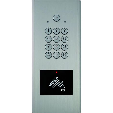 Aiphone – Clavier électronique avec lecteur VIGIK+ intégré – Gestion temps réel – Finition aluminium naturel – Pour contrôle d'accès