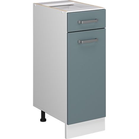 Mueble bajo de cocina R-Line, Gris azulado, 30 cm sin encimera, Vicco