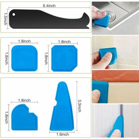 Spatule pour mastic silicone, kit d'outils pour mastic silicone, 11 pièces (1/5)