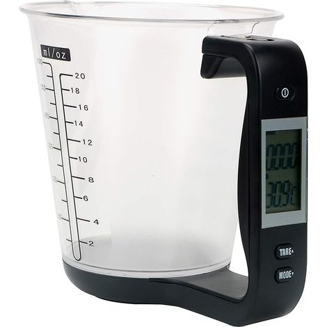 Balance électronique à cristaux liquides pour la pâtisserie Tasse à mesurer électronique Balance à grammes (Noir) (1/5)