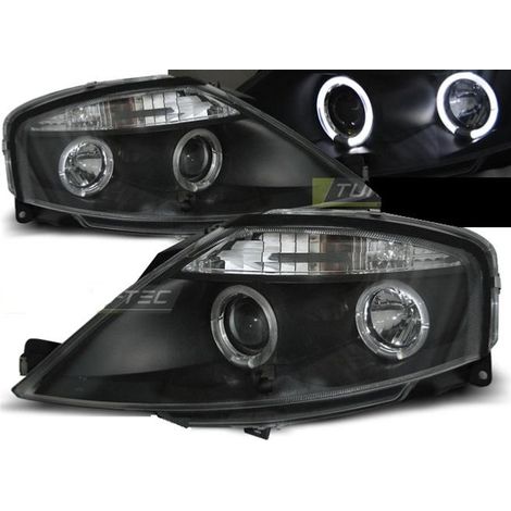 Paire de feux phares Citroen C3 02-09 angel eyes noir-27361260