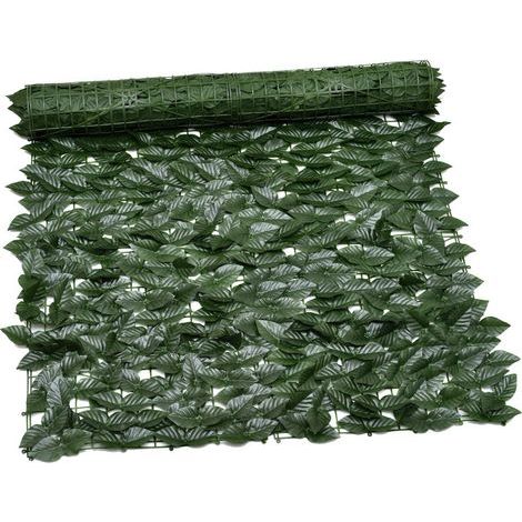 Clôture artificielle en lierre, brise-vue antivol pour jardin extérieur, mur végétal décoratif, papier peint en faux gazon - 100300CM (Feuille de pommier) (1/4)