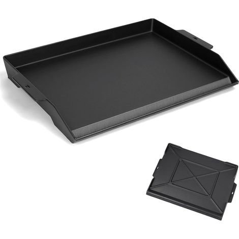 Denmay 586 × 405 cm Universal Cast Iron Baking Tray for Gas Grill Charcoal Grill Gas Hob Stove Universal Pan with NonStick Coating (1/5)