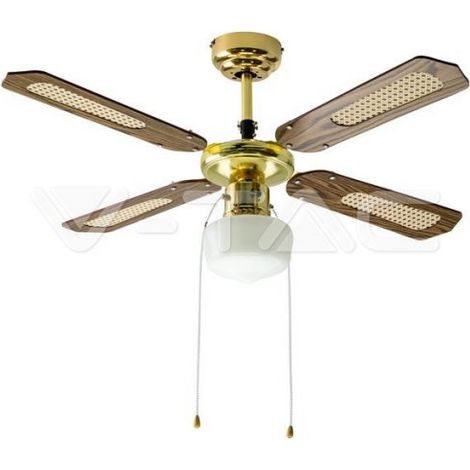 Ventilatore LED da Soffitto E27 con Motore a Corrente Alternata da 50W 4 pale