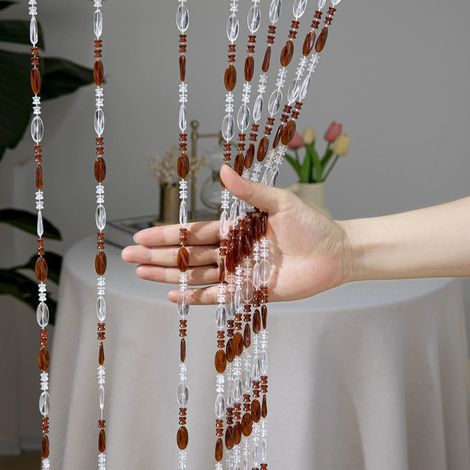 Rideau de porte avec perles,18 brins en acrylique pour décoration d'intérieur,portes,(l 100 x 200cm L) ,séparateurs de pièce et décorations de fête,rideaux à perles (1/5)