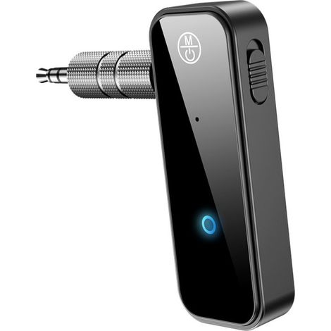 Récepteur Bluetooth 5.0 pour voiture, prise jack 3,5 mm, transmission stable à 100 Mbps, portée de 10 m, adaptateur Bluetooth AUX pour la maison, la voiture ou le bureau. (1/5)