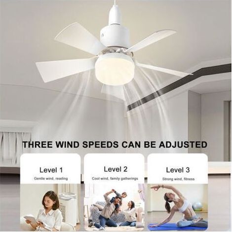 LED-Deckenventilator mit Fernbedienung – Dimmerschalter – E27-Fassung – 30 W – 3 Geschwindigkeitsstufen – Farbtemperatur 3000 K–6500 K (1/5)