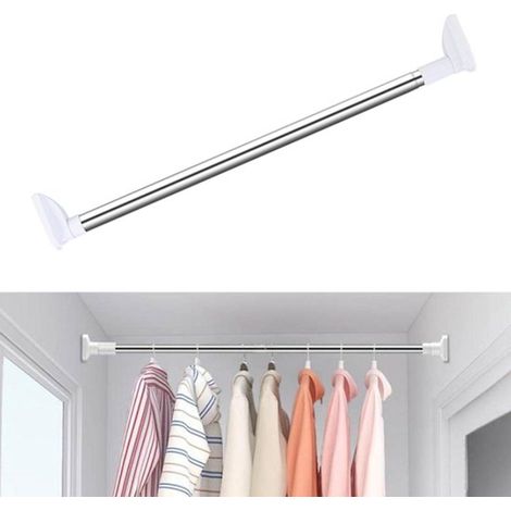Barre de douche extensible 55-85 cm, tringle à vêtements réglable, barre de rideau de douche, barre de douche sans perçage, barre de rideau antidérapante pour rideaux, chambre (1/5)