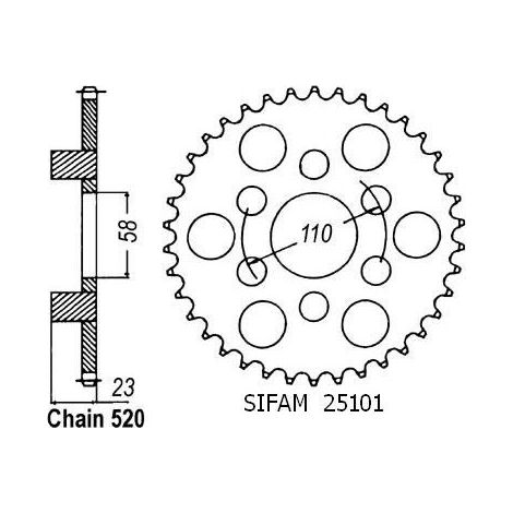 Couronne de transmission Esjot pour moto Aprilia 125 Red rose