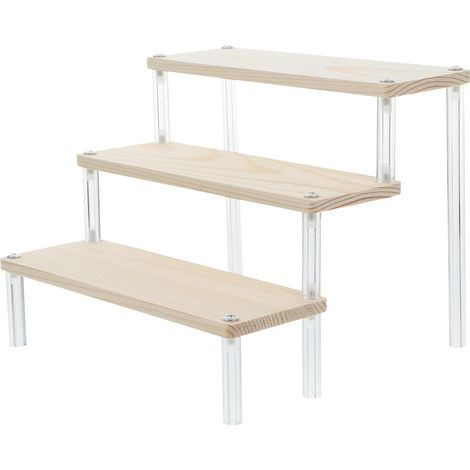 Organisateur de Porte-parfum et Cosmétiques Installation Facile en Bois et Acrylique Design à Plusieurs Niveaux pour Espace Personnel ou Commerce (1/5)