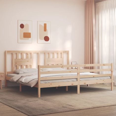 Massivholzbett mit Kopfteil 200x200 cm vidaXL (1/5)
