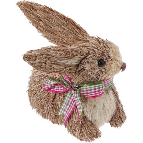 lapin en paille tress e la main mini lapin d coratif pour (1/5)