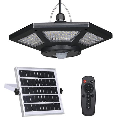 180-LED-Solar-Garagenleuchte mit Bewegungsmelder