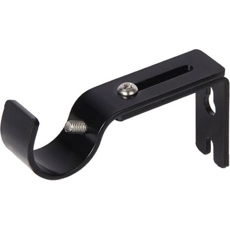 4 supporti regolabili per asta per tende con 8 viti, montaggio a parete, asta per tende estensibile in acciaio inox, nero, 8,8-11,5 x 24,6 cm (1/3)