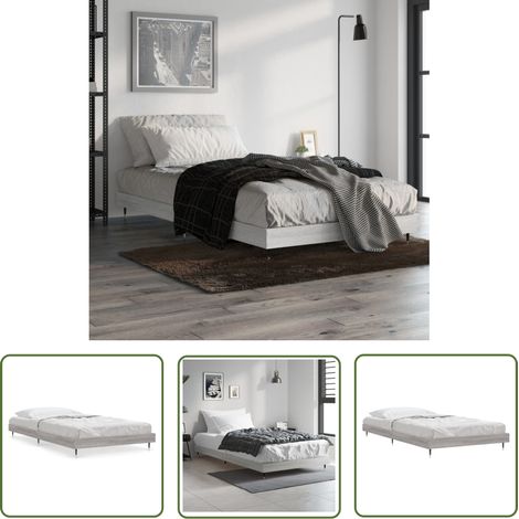 The Living Store Cadre de lit sans matelas sonoma gris 90x200 cm - Cadre De Lit - Lit Double - Lit Sommier - Lit Design - Lit Moderne (1/5)