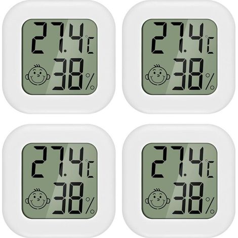 4 pièces Mini LCD Thermomètre Hygromètre Interieur Termometre Maison Convient pour Les Chambres D'enfants,Les Chambres de Personnes âgées etc (1/5)