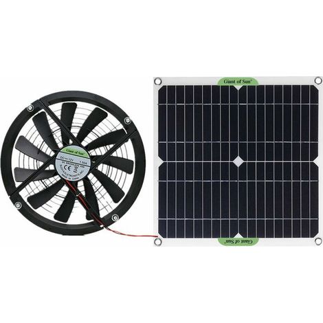 Solar Panel 100W Monocrystalline Silicon Solar Panel Solar Film 12V Solar Fan 10 Inch Mini Cooling Fan Solar Exhaust Fan Solar Powered Pet Toilet Fan (1/5)