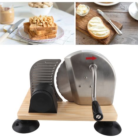Manueller Brotschneider mit Saugnapffuß und verstellbarer Einstellkerbe für den privaten und gewerblichen Gebrauch – Brotschneider mit einstellbarer Schnittstärke von 0–15 mm (1/5)