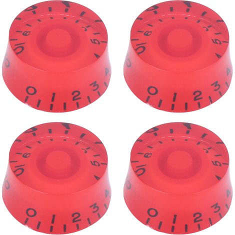 4 Pièces Boutons de Contrôle Guitare Électrique Volume Potentiomètre Accessoires Noir et Rouge (1/5)