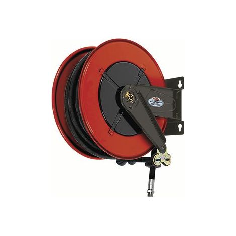 Enrouleur huile 10 m ø 1/2" 150 bars Acier Peint avec enroulement automatique et support mural fixe Raasm RA.8430.401