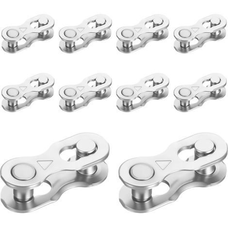 Pack of 10 pairs of reusable chain links for 6-, 7- and 8-speed bicycle chains, stainless steel quick-release links for mountain bikes and road bikes, easy installation (1/5)