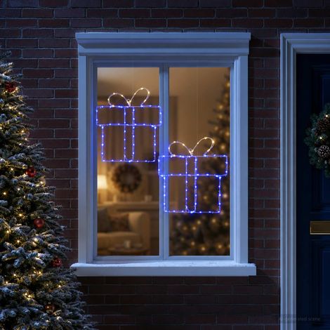 vidaXL Luces de silueta de Navidad para ventana LOVIISA 2 uds. 160 LED (1/5)