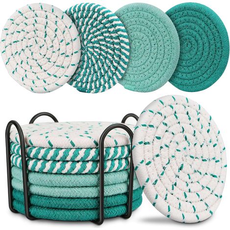 Lot de 8 tapis tissés — Protection contre l'induction — Vert — (1/5)