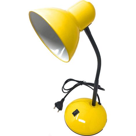Lampada da scrivania con braccio flessibile snodabile luce lume da tavolo orientabile da cameretta giallo