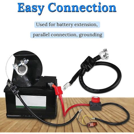 Câble de connexion d'alimentation automobile, fil de mise à la terre, câble de batterie 2AWG, isolation ignifugée avec connecteur de batterie (1/5)
