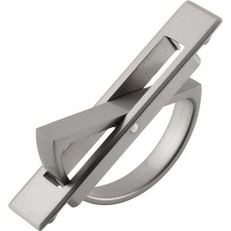 Lot de 2 poignées encastrées Tatami pour portes, tiroirs et meubles, avec vis, finition argent brossé