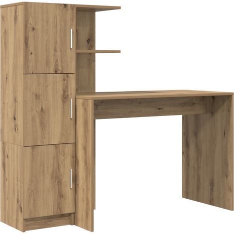 Bureau Table de travail Table d'écriture 2 pcs Chêne artisanal (1/5)
