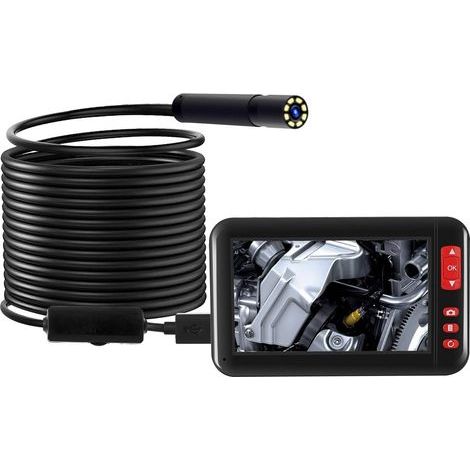 Endoscope industriel MASO 10M 4.3"écran LCD couleur F200 caméras d'inspection endoscope étanche 1080P HD avec sonde à 8 LED USB rechargeable (1/5)