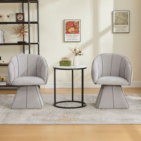 Fauteuil pivotant en chenille, emballé individuellement, pour adultes et adolescents, design ergonomique dossier haut, idéal chambre et salon, chenille grise (1/5)