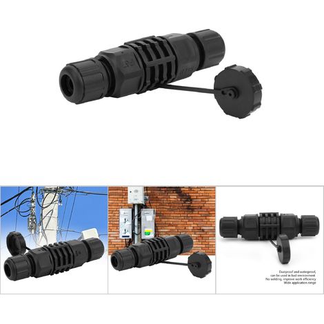 Adaptateur RJ45 IP67 Étanche Poussière et Eau - Coupleur 8 Broches Noir pour Extérieur (1/5)