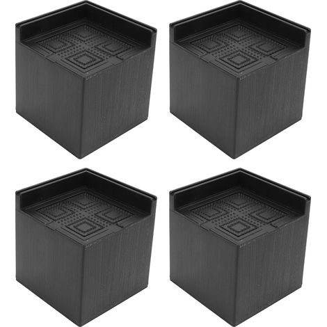 Lot de 4 rehausseurs de meubles carrés en plastique EVA de 7,6 cm (3 po) supportant jusqu'à 1 000 kg (2 200 lb) pour machine à laver, lit, canapé, table ou fauteuil. (1/5)