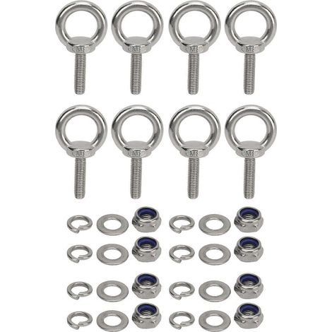 Boulon à œil de levage à épaulement en acier inoxydable, polyvalent et à haute dureté, pour véhicules de loisirs, bateaux et engins de chantier, M8 (1/5)