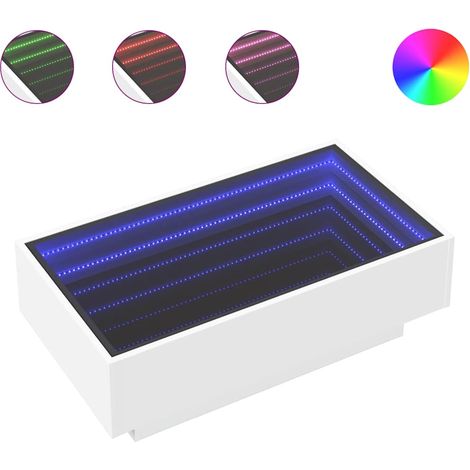 Maison Exclusive - LED-Couchtisch Weiß 90x50x30 cm Holzwerkstoff