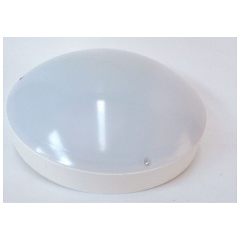 Hublot exterieur fluo 2x26W blanc diffuseur poly Ø 320mm lampes G24q-3 4000K 1330lm ballast 230V IK10 IP54 AXIOME T2 073060