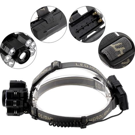 Lampe frontale rechargeable USB à 7 LED haute luminosité pour le camping et la pêche en extérieur (1/5)