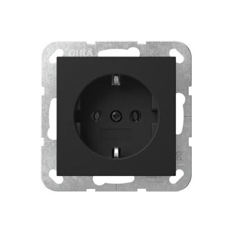 GIRA 4466005 SCHUKO-STECKDOSE, 16A 250V OHNE BEFESTIGUNGSKRALLEN, SYSTEM 55, SCHWARZ