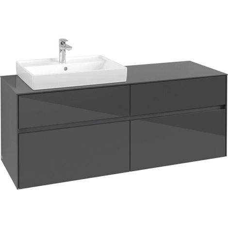 V&B Waschtischunterschrank Collaro 140x54,8x50cm, WT links, glossy grey (1/3)