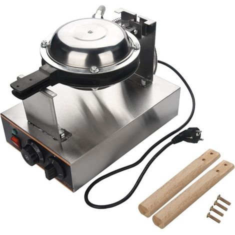 Hong Kong Egg Waffle Maker, Egg Cake Maker, Stainless Steel, Electric, Non-Stick, Rotating, Professional, 220V, 1400W (1/5)