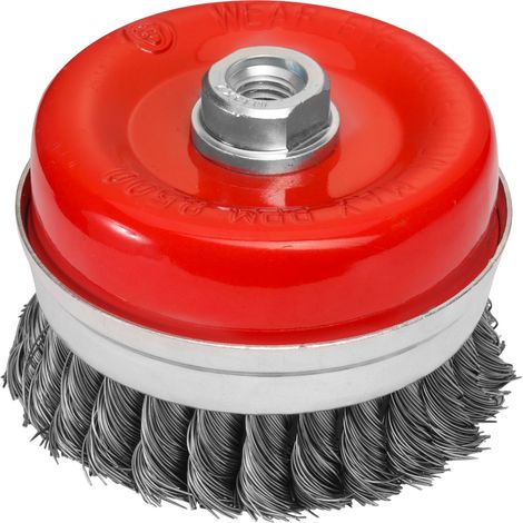 Brosse à godet M14 en fil torsadé de 100 mm pour le décapage de peinture et de rouille Vorstahl (1/5)