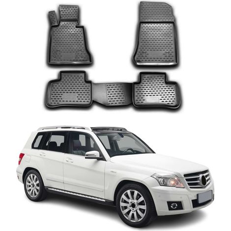 OMAC Tapis de Sol Compatible avec Mercedes GLK X204 2008-2015 en Caoutchouc Noir (1/5)