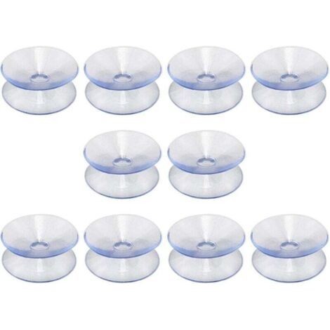 Lot de 10 ventouses double face en silicone Ulisem pour plateau de table, ventouse transparente sans crochets, compatible avec plateau en verre, taille : 35 mm