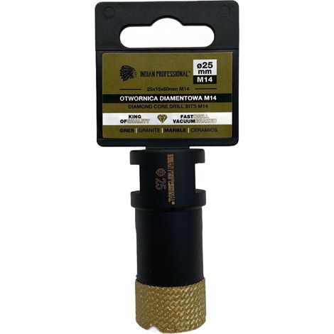 Corona de diamante M14 25 mm perforación en seco profesional indio