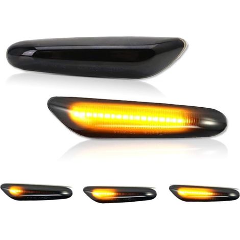 Clignotant dynamique Pour BMW Pour M3 E81 E82 E87 E88 E90 E91 E92 E93 E46 E60 E61 1 3 5 X Série Voiture Clignotant Ampoule Ambre Avant Feux Position Latéraux Clignotant Latéraux(Couleur:Sequential Fla