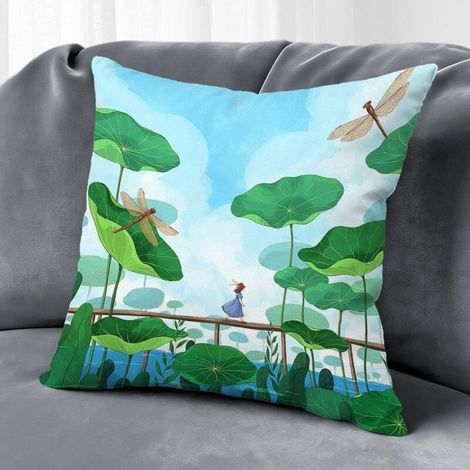 Housse de coussin floral décoratif, style ferme rustique pour canapé maison,40×40cm (1/5)