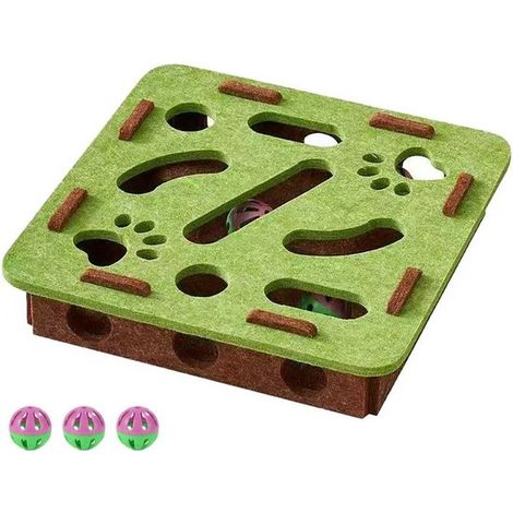 Jeu interactif pour chat - Labyrinthe en feutrine - Jeu d'intérieur amusant - Jeu de cache-cache et de poursuite (1/5)